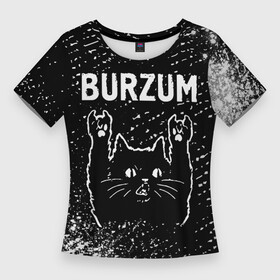 Женская футболка 3D Slim с принтом Burzum  Rock Cat в городе Новоалтайск,  |  | band | burzum | metal | rock | бурзум | группа | кот | краска | краски | рок | рок кот