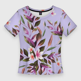 Женская футболка 3D Slim с принтом Цветы Вересковый Сад в городе Новоалтайск,  |  | flowers | природа | растение | флора | цветы