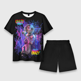 Мужской костюм с шортами 3D с принтом Crazy Neon girl в городе Новоалтайск,  |  | club | cyberpunk | girl | gun | neon | weapon | девушка | киберпанк | клуб | неон