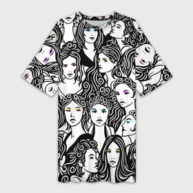 Платье-футболка 3D 26 девушек: в городе Новоалтайск, | | fashion | make up | pattern | бабы | девушка | женщина | иллюстрация | куча | лицо | макияж | много | много девушек | много женщин | мода | модель | паттерн | прическа | собрание | толпа | чб | черное белое | шествие