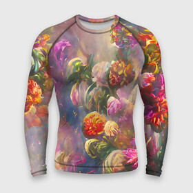 Мужской рашгард 3D с принтом Цветущий сад в городе Новоалтайск,  |  | bright | colors | flower | green | multicoloured | petals | pink | букет | бутоны | зеленый | краски | лепестки | разноцветный | растения | розовый | романтика | таинственный | фееричный | цветы | яркий