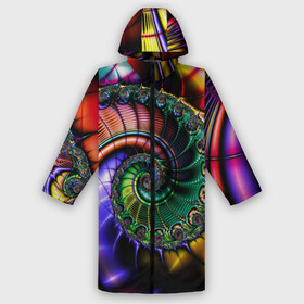 Дождевик унисекс 3D с принтом Красочная фрактальная спираль  Colorful fractal spiral в городе Новоалтайск,  |  | fashion | fractal | neon | spiral | vanguard | авангард | мода | неон | спираль | фрактал