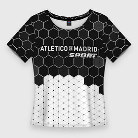 Женская футболка 3D Slim с принтом АТЛЕТИКО  Sport  Соты в городе Новоалтайск,  |  | atletico | club | footbal | logo | madrid | sport | атлетико | знак | клуб | логотип | логотипы | мадрид | символ | символы | соты | форма | футбол | футбольная | футбольный