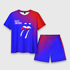 Мужской костюм с шортами 3D с принтом Blue and Lonesome  The Rolling Stones в городе Новоалтайск,  |  | the rolling stones | бродяги | вольные странники | катящиеся камни | кит ричардс | мик джаггер | рок группа | рок н ролл | ролинг стоун | роллинг стоунс | рон вуд | стоунз | чарли уоттс