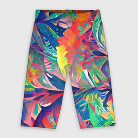 Велосипедки 3D с принтом Летний тропический принт в городе Новоалтайск,  |  | bright | colors | fern | flowers | jungle | leaves | multicoloured | nature | palm | plants | positive | summer | tropics | джунгли | красочный | лето | листья | пальмы | папоротник | позитивный | природа | разноцветный | растения | тропики | цветы | ярки