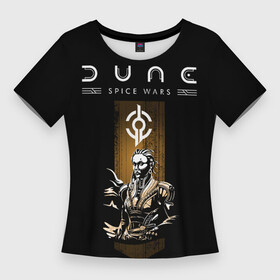 Женская футболка 3D Slim с принтом Dune: Spice Wars фракция фримены в городе Новоалтайск,  |  | dune | dune spice wars | dune: spice wars | spice wars | дюна | персонаж | персонажи | фракции | фримены