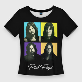 Женская футболка 3D Slim с принтом PINK FLOYD ПОРТРЕТЫ в городе Новоалтайск,  |  | floyd | pink | rock | группа | музыка | пинк | портреты | рок | флойд