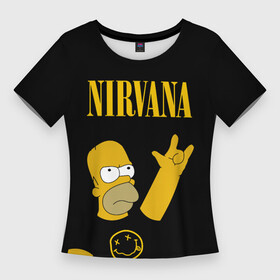 Женская футболка 3D Slim NIRVANA ГОМЕР СИМПСОН, SIMPSONS: в городе Новоалтайск, | | gomer | homer | kurt cobain | music | nirvana | rock | simpson | simpsons | гомер | кабейн | кобейн | курт | курт кобейн | музыка | нирвана | рок | симпсон | симпсоны