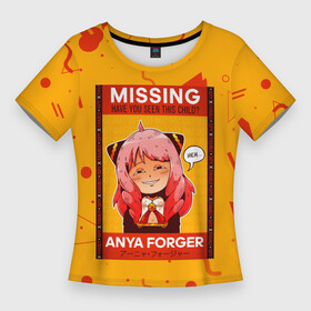 Женская футболка 3D Slim с принтом MISSING ANYA FORGER  SPY X FAMILY в городе Новоалтайск,  |  | anya | forger | loid | spy family | spy x family | yor | аниме | аня | йор | лойд | семья | семья шпио | форджер | шпиона