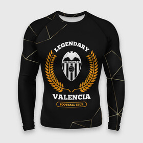 Мужской рашгард 3D с принтом Лого Valencia и надпись Legendary Football Club на темном фоне в городе Новоалтайск,  |  | club | football | logo | valencia | валенсия | клуб | краска | лого | мяч | символ | спорт | спрей | футбол | футболист | футболисты | футбольный