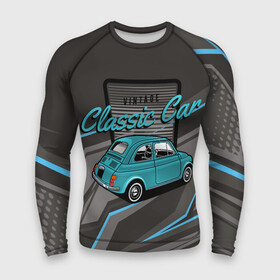 Мужской рашгард 3D с принтом Classic blue retro car в городе Новоалтайск,  |  | авто | автомобиль | классика | машина