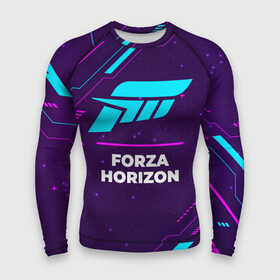 Мужской рашгард 3D с принтом Символ Forza Horizon в неоновых цветах на темном фоне в городе Новоалтайск,  |  | forza | forza horizon | horizon | logo | neon | игра | игры | лого | логотип | неон | символ | соты | форза | хорайзон