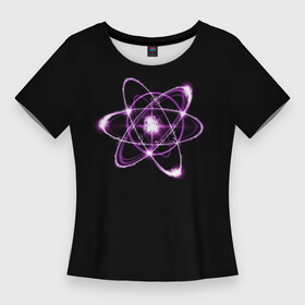 Женская футболка 3D Slim с принтом Атом  Розовый стиль в городе Новоалтайск,  |  | atom | nova | particle | quantum | атом | звезда | квант | частица