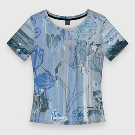 Женская футболка 3D Slim с принтом Floral collage  Растительный коллаж в городе Новоалтайск,  |  | abstraction | collage | fashion | flower | pattern | text | абстракция | коллаж | мода | паттерн | текст | цветок