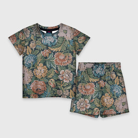 Детский костюм с шортами 3D с принтом Floral pattern  Цветочный паттерн в городе Новоалтайск,  |  | Тематика изображения на принте: fashion | flower | leaf | pattern | лист | мода | узор | цветы