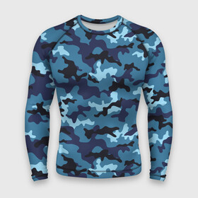 Мужской рашгард 3D с принтом Камуфляж Тёмно Синий  Camouflage Dark Blue в городе Новоалтайск,  |  | blue | camo | camouflage | dark | камуфляж | синий | тёмный
