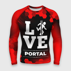 Мужской рашгард 3D с принтом Portal Love Классика в городе Новоалтайск,  |  | logo | love | portal | игра | игры | лого | логотип | портал | символ | соты
