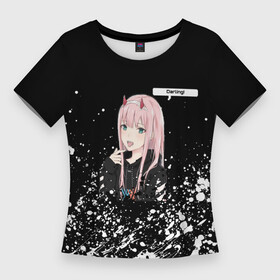 Женская футболка 3D Slim с принтом ZERO TWO DARLING в городе Новоалтайск,  |  | 002 | code | darling in the franxx | franx | ohayo | the life of zero two | брызги | девушка с розовыми волосами | зеро ту | итиго | код | код 002 | код 016 | кокоро | краска | любимый во франксе | милый во франксе | мицуру | ноль два