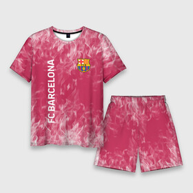 Мужской костюм с шортами 3D с принтом barcelona  Пламя в городе Новоалтайск,  |  | barca | barcelona | fc barca | барка | барселона