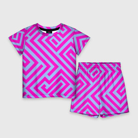 Детский костюм с шортами 3D с принтом Trend pattern в городе Новоалтайск,  |  | blue | gradient | pink | градиент | розовый | тренд | трендовые цвета