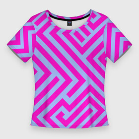 Женская футболка 3D Slim с принтом Trend pattern в городе Новоалтайск,  |  | blue | gradient | pink | градиент | розовый | тренд | трендовые цвета