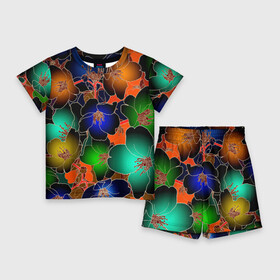 Детский костюм с шортами 3D с принтом Vanguard floral pattern  Summer night  Fashion trend в городе Новоалтайск,  |  | Тематика изображения на принте: fashion | flowers | neon | night | pattern | summer | trend | vanguard | авангард | лето | мода | неон | ночь | тренд | узор | цветы