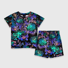 Детский костюм с шортами 3D с принтом Floral pattern  Summer night  Fashion trend 2025 в городе Новоалтайск,  |  | Тематика изображения на принте: abstraction | fashion | flowers | neon | night | pattern | summer | trend | абстракция | лето | мода | неон | ночь | тренд | узор | цветы