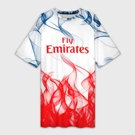 Платье-футболка 3D с принтом arsenal  пламя в городе Новоалтайск,  |  | arsenal | fc | football | football club | sport | арсенал | спорт | спортивные | униформа | фирменные цвета | фк | футбол | футбольный клуб