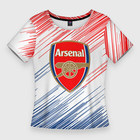 Женская футболка 3D Slim с принтом арсенал  arsenal  logo в городе Новоалтайск,  |  | arsenal | fc | football | football club | sport | арсенал | спорт | спортивные | униформа | фирменные цвета | фк | футбол | футбольный клуб
