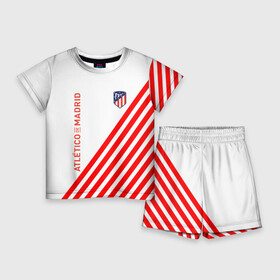 Детский костюм с шортами 3D с принтом atletico madrid  красные полосы в городе Новоалтайск,  |  | atletico madrid | fc | football | football club | sport | атлетико мадрид | мадрид | спорт | спортивные | униформа | фирменные цвета | фк | футбол | футбольный клуб