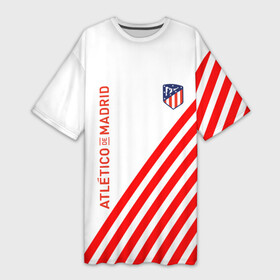 Платье-футболка 3D с принтом atletico madrid  красные полосы в городе Новоалтайск,  |  | atletico madrid | fc | football | football club | sport | атлетико мадрид | мадрид | спорт | спортивные | униформа | фирменные цвета | фк | футбол | футбольный клуб