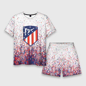 Мужской костюм с шортами 3D с принтом atletico madrid  logo  брызги красок в городе Новоалтайск,  |  | atletico madrid | fc | football | football club | sport | атлетико мадрид | мадрид | спорт | спортивные | униформа | фирменные цвета | фк | футбол | футбольный клуб