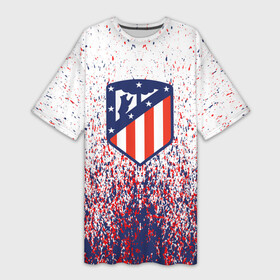 Платье-футболка 3D с принтом atletico madrid  logo  брызги красок в городе Новоалтайск,  |  | atletico madrid | fc | football | football club | sport | атлетико мадрид | мадрид | спорт | спортивные | униформа | фирменные цвета | фк | футбол | футбольный клуб