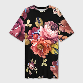 Платье-футболка 3D Розы в летней ночи  Fashion trend: в городе Новоалтайск,  |  | bouquet | fashion | flower | leaf | night | rose | букет | лист | мода | ночь | роза | цветок