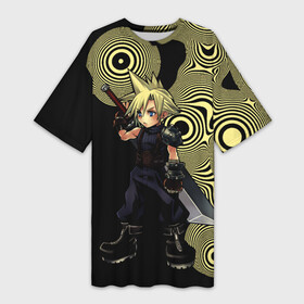 Платье-футболка 3D с принтом Клауд Страйф из dissidia final fantasy в городе Новоалтайск,  |  | cloud strife | dissidia final fantasy | видеоигры | клауд страйф | кураудо суторайфу | облако раздора | солдат
