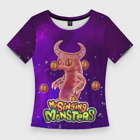 Женская футболка 3D Slim с принтом My singing monsters  ЭПИЧЕСКИЙ ВУЖАС в городе Новоалтайск,  |  | ghazt | my singing monster | my singing monsters | my singings monsters | singing monsters | вужас | игры | мои поющие монстры | поющие монстры | эпический вужас