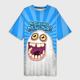 Платье-футболка 3D с принтом My singing monsters  Мамунт в городе Новоалтайск,  |  | mammott | my singing monster | my singing monsters | my singings monsters | singing monsters | игры | май сингинг монстер | мамунт | мои поющие монстры | поющие монстры