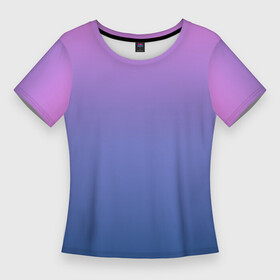 Женская футболка 3D Slim с принтом PINK BLUE GRADIENT  ГРАДИЕНТ в городе Новоалтайск,  |  | базовая | базовый | без дизайна | без лишнего | голубого | градиент | градиенты | малиновый | на каждый день | на лето | розово синий | розового | розовый | синего | синий | фиолетового | фиолетовый