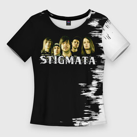 Женская футболка 3D Slim с принтом Группа Stigmata в городе Новоалтайск,  |  | stigmata | артём лоцких | группа | музыка | песни | рок | рок группа | стигмата | стигматы