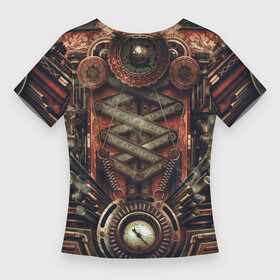 Женская футболка 3D Slim Mechanical device in Steampunk Retro style: в городе Новоалтайск, | | device | mechanica | retro | steampunk | style | механика | ретро | стиль | стимпанк | устройство