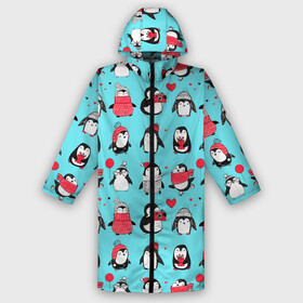 Дождевик унисекс 3D с принтом PENGUINS ON THE POSITIVE в городе Новоалтайск,  |  | animals | bird | black | charming | funny | kid | winter | животные | забавный | зима | малыш | очаровательный | птица | черный