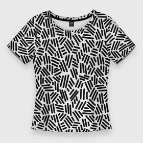 Женская футболка 3D Slim с принтом Округлые Палочки в городе Новоалтайск,  |  | abstraction | figure | geometry | isometric | pattern | shape | абстракция | геометрия | изометрический | округлый | палочки | узор | фигура | форма