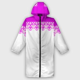 Дождевик унисекс 3D с принтом White and pink lace pattern в городе Новоалтайск,  |  | lace | lace pattern | white and pink | белый | кружевной узор | розовое кружево | розовый | розовый неон