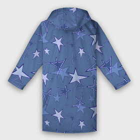 Дождевик унисекс 3D с принтом Gray Blue Star Pattern в городе Новоалтайск,  |  | gray blue | pattern | star | звездный узор | звезды | серый | синий