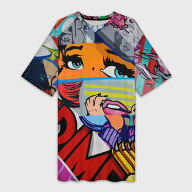 Платье-футболка 3D Авангардная композиция Pop art Eyes: в городе Новоалтайск, | | eyes | fashion | pop art | retro | vanguard | авангард | глаза | мода | поп арт | ретро