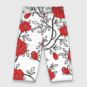 Велосипедки 3D с принтом BEAUTIFUL RED ROSES в городе Новоалтайск,  |  | beautiful | black | colorful | floral | love | summer | watercolor | white | акварель | белый | красивый | красный | красочный | лето | любовь | розы | цветочный | черный