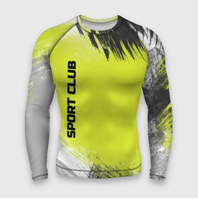 Мужской рашгард 3D с принтом Sports club gray green pattern в городе Новоалтайск,  |  | pattern | sports club | зеленый неоновый | пятна краски | серый | спорт | спортивный | спотривный клуб | черный