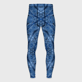 Мужские тайтсы 3D с принтом Gray blue ethnic arabic ornament в городе Новоалтайск,  |  | arabic | arabic ornament | ethnic | арабский | восточный | дамасский узор | орнамент | синий | этнический узор