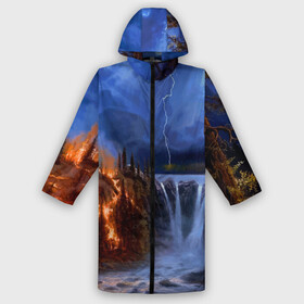 Дождевик унисекс 3D с принтом Огонь, гроза и вода в городе Новоалтайск,  |  | element | fire | flame | forest | lake | landscape | lightning | moon | mountain | nature | storm | storm cloud | tree | water | вода | водопад | гора | дерево | лес | луна | молния | озеро | пейзаж | пожар | природа | стихия | туча