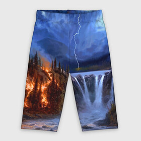 Велосипедки 3D с принтом Огонь, гроза и вода в городе Новоалтайск,  |  | element | fire | flame | forest | lake | landscape | lightning | moon | mountain | nature | storm | storm cloud | tree | water | вода | водопад | гора | дерево | лес | луна | молния | озеро | пейзаж | пожар | природа | стихия | туча
